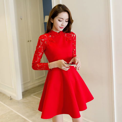 新娘服裝大紅色連衣裙夏季女結婚敬酒服中長款收腰年會成人禮裙子